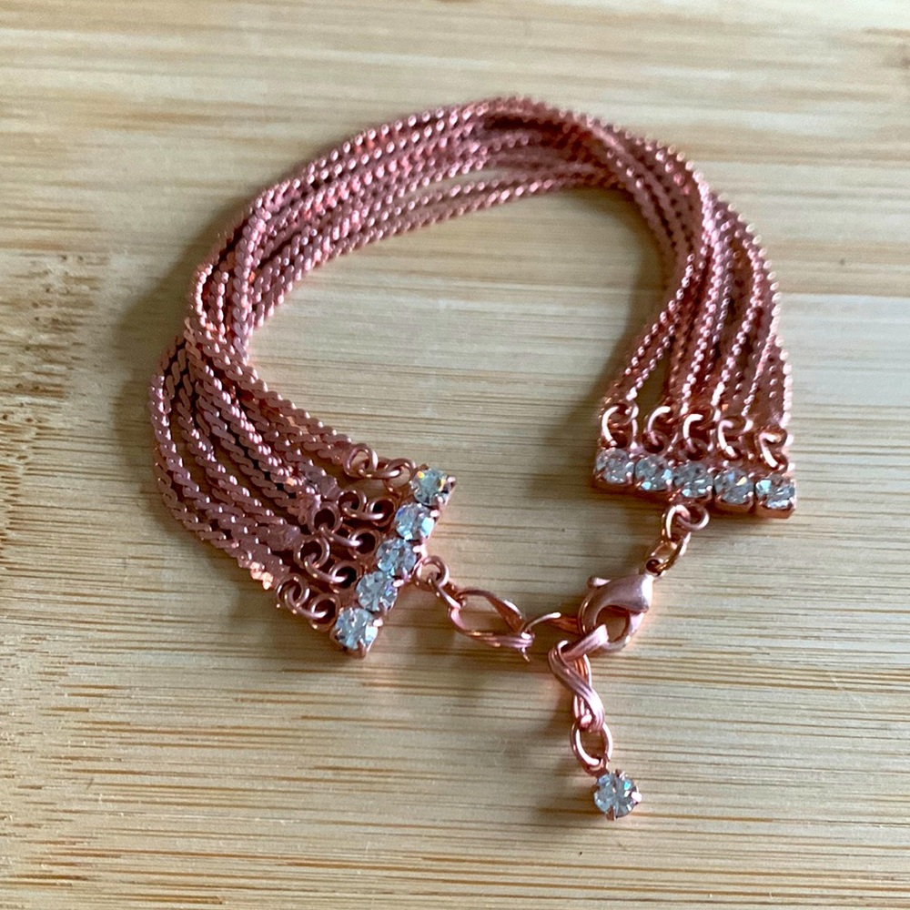 Rose Gold Toned CZ Bracelet New